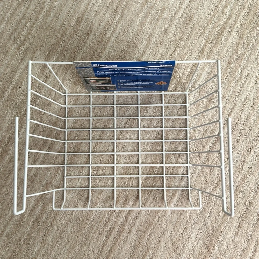 Set of 2 Rubbermaid Lee Rowan Hanging Under Shelf Metal Storage Basket 10” x 12”